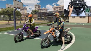 KTM 450 EXC  Kawasaki KX450F Supermoto  The Crew Motorfest  Moza Racing gameplay [upl. by Vernier]