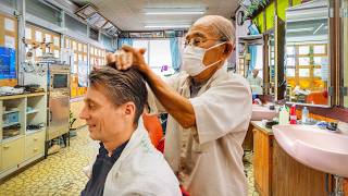 💈 Local Shave w Friendly Old School 82YearOld Okinawan Barber  Nago Japan [upl. by Leaffar]