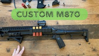 Custom TM M870 Breacher Shotgun Review  Best Airsoft Shotgun [upl. by Whang]