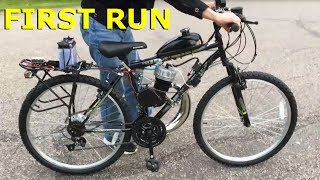 80cc 2Stroke Motorized Bike Build EP20  First Run [upl. by Fitzsimmons]