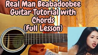 Real Man  Beabadoobee  Guitar Tutorial with Chords Lesson [upl. by Arlin]