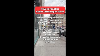 How to Practice Active Listening at Work [upl. by Eillo]