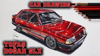 TOFAŞ Doğan SLX Turbo Car Drawing [upl. by Annoval]