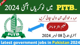 Latest PITB Govt Jobs 2024 – Latest Government Jobs in Pakistan – Jobs in Pakistan today 2024 [upl. by Yannodrahc]