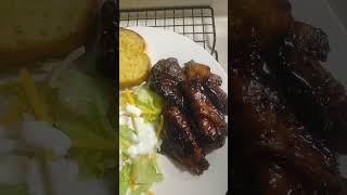 HOW TO MAKE SWEET amp TANGY MOLASSES GLAZED WINGS cooking cookingchannel wingsfoodvlog [upl. by Oiluj]