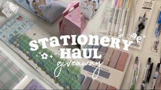 STATIONERY HAUL ᡣ𐭩 Giveaway Aesthetic Stickers New Journal Sanrio ˚ ༘ ೀ [upl. by Antonetta956]