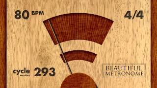 80 BPM 44 Wood Metronome HD [upl. by Willing]