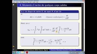 336 Mécanique rationnelle Série 06 Exercice 42 Matrice dinertie de quelques formes solides [upl. by Ahsinal136]