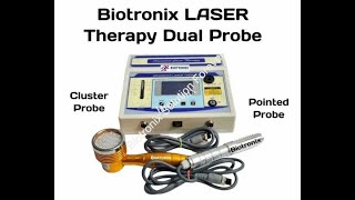 Device for Physiotherapy Laser Pain Relief with Two Probes and Digital LCD Biotronix Solution [upl. by Mikkanen]