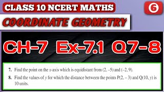 Class 10 Maths Chapter 7 Coordinate Geometry Ex71 Q78 NCERT CBSE [upl. by Oninrutas]