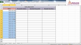 Wypełnianie arkuszy Excela serią dat bez weekendów [upl. by Giulia313]
