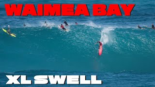 SURFING XL WAIMEA BAY 4K Raw Storm Swell [upl. by Risay]