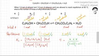 10  9701w10qp11  Equilibrium Constant Kc [upl. by Ecneralc]