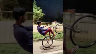 Wheelie ki kore korbo how to do rolling stoppie on cycle without disc brake shorts short [upl. by Iahs699]