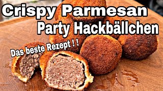 Crispy Parmesan Party Hackbällchen  The BBQ BEAR [upl. by Leitnahs]