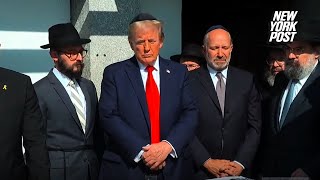 Trump visits grave of Chabad Lubavitch rebbe to mark anniversary of October 7 attack on Israel [upl. by Nywra401]