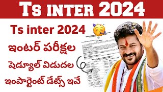 ts inter exam time table 2024  ts intermediate exam time table 2024  ts inter 2024 exam date [upl. by Azer]