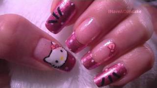 Easy Hello Kitty Nail Art Tutorial [upl. by Main]