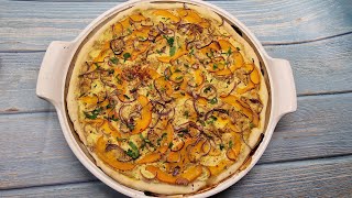 Thermomix® TM6  TM5  TM31 KürbisFlammkuchen mit Hähnchen [upl. by Halimak]