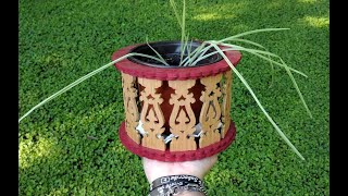 Fretwork Flower Pot Scroll Saw Project [upl. by Namzed]