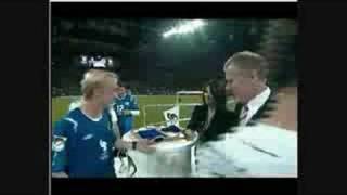 Tom Felton celebrating after Englands win in SoccerAid 2008 [upl. by Noeruat347]