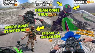 First Vlog😍 on Snow Bike  Army Stopped me on Ladakh Ride😡 Episode 3 Preparation for Ladakh Ride [upl. by Eppesiug]