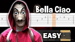 La Casa de Papel  Bella Ciao  EASY Guitar tutorial TAB [upl. by Geordie]