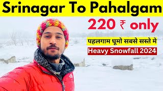 Srinagar To Pahalgam 🏔️🌨️☃️🎿🏂  Srinagar To Pahalgam Budget Trip 🌨️🏂🏔️ [upl. by Lisk]