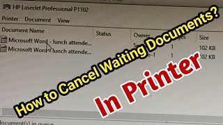 How to Cancel waiting Documents on printer  waiting documents cancel techvalleyjh [upl. by Onig]