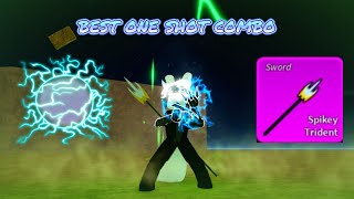 Best One Shot Combo ︱Rumble V2  E claw  Spikey Trident ︱Easy To Get 20m Bounty Blox Fruits [upl. by Sosthina]