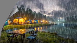 The sound of rain falling on the roof of a tent in the middle of the forest [upl. by Dowlen]