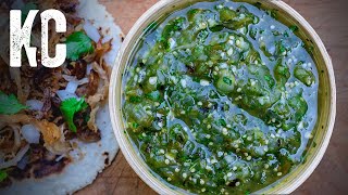 ROASTED SALSA VERDE RECIPE  Green Tomatillo Salsa [upl. by Duntson]