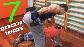 7 EJERCICIOS de TRÍCEPS para ENTRENAR con MANCUERNAS [upl. by Ferdy]