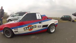 Fiat x1 9 cbr 1000 engine swap time attack slalomfull engine sound [upl. by Ecirtra]