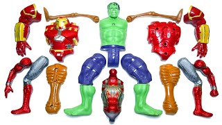 Marvel Action Figure assembly of Hulk smashIron SpiderSiren HeadIron Buster  avengers toyscheap [upl. by Dumond]