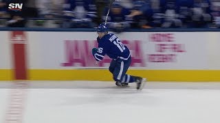 Mitch Marner picks up new stick before setting up Tavares second goal [upl. by Neelyad]