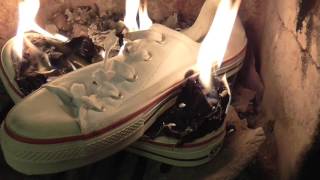 Burning white plimsolls [upl. by Aliemaj]