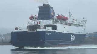 MV European Highlander Departs Larne 4524 [upl. by Eicyaj857]