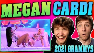 Megan Thee Stallion amp Cardi B  Body  Savage  Up  WAP 2021 Grammys LIVE REACTION [upl. by Idnahc]