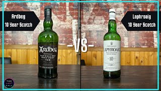 Ardbeg 10 Year Scotch Whisky VS Laphroaig 10 Year Scotch Whisky Comparisons [upl. by Ennovihc905]