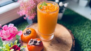 quotRefreshing Kaki Persimmon Fruit Juicequot Easy Homemade Persimmon Drink Recipeeasyrecipe [upl. by Haden]