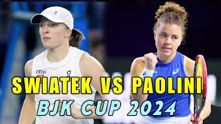 Iga Swiatek Vs Jasmine Paolini • Billie Jean King Cup Tennis 2024 Extended Highlights ONE SET [upl. by Schweitzer]