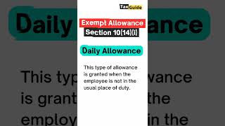 Exempt Allowances Daily Allowance Section 1014i  New tax regime exempt daily allowance shorts [upl. by Olegnaleahcim]