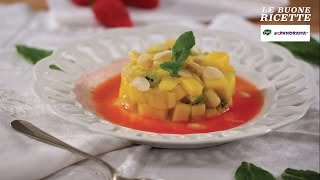 Tartare di frutta con coulis di fragole  LE BUONE RICETTE DI PAM E PANORAMA [upl. by Dearman425]