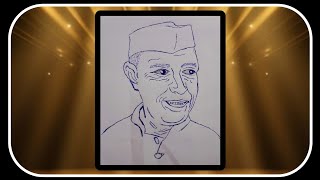 JAWAHARLAL NEHRU DRAWINGCHILDRENS day DrawingIndependence day drawingNEHRU SKETCH [upl. by Ysnat]