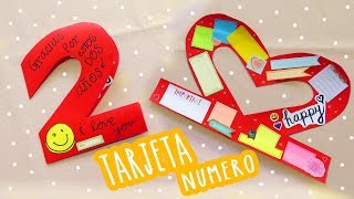 Tarjeta en forma de numero  para novio ♥♥ [upl. by Nodarse]