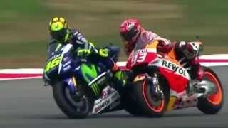 Valentino Rossi Kicks Marc Marquez Off His Bike  Malaysian Grand Prix 2015 [upl. by Oynotna61]