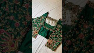 green aari work blouse designs 9791873401 saree bridalheavymaggamworkblousedesigns [upl. by Atidnan]