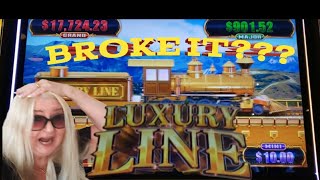 🔥🔥MASSIVE WIN💰🤑 BROKE IT💥 Luxury Line Slot Machine🎰Barona CASINO🤩 Welcome casino slots gambling [upl. by Koenraad825]