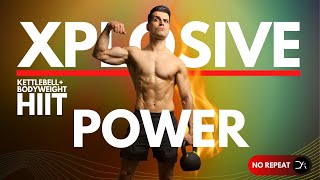 30 min EXPLOSIVE Bodyweight  POWER kettlebell HIIT  No Repeat [upl. by Notaek800]